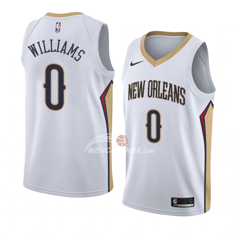 Maglia New Orleans Pelicans Troy Williams Association 2018 Bianco